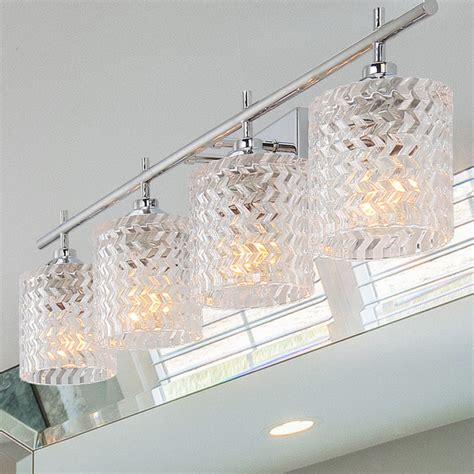 Vanity Art Modern Crystal Cut 4-Light Vanity Fixture - Transitional ...