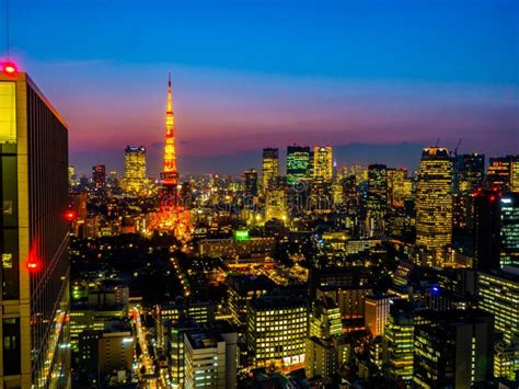 Tokyo Tower Aerial View Skyline Stock Image - Image of modern, aerial ...