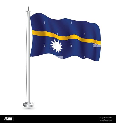 Nauru Flag. Isolated Realistic Wave Flag of Nauru Country on Flagpole ...