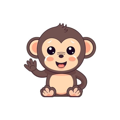 Premium Vector | Vector of a cute monkey icon sitting on the ground