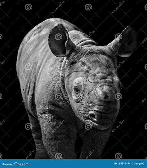 Baby Rhino stock photo. Image of black, endangered, species - 195582478