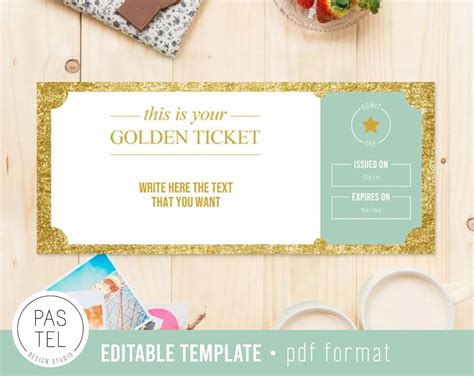 Golden Ticket Custom Gift Voucher Custom Golden Ticket - Etsy