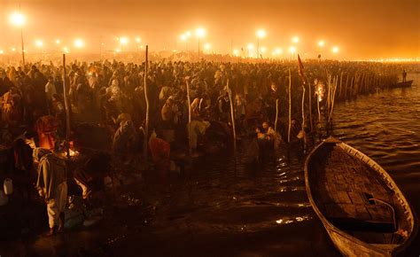 millions of Hindu pilgrims at Ganges River, Kumbh Mela, Allahabad, India Photo © Konstantino ...