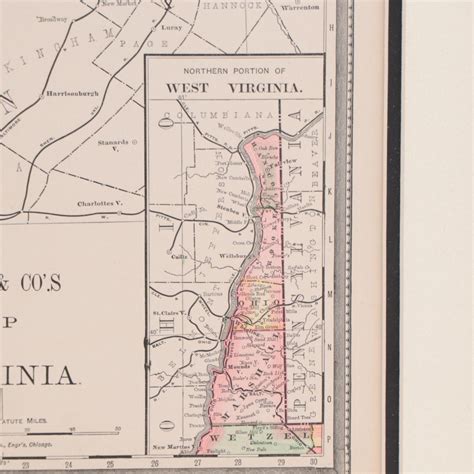 Rand, McNally & Co. Wax Engraving "New Map of West Virginia," Circa ...