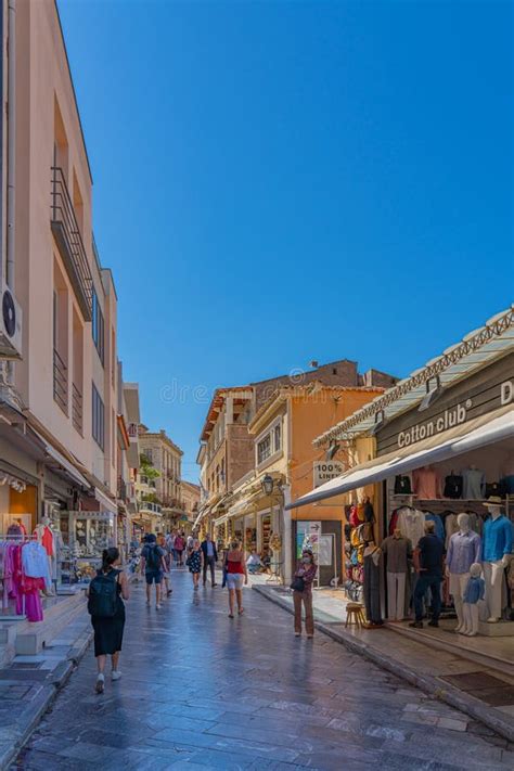 Street View in Plaka District of Athens at the Shopping Street ...