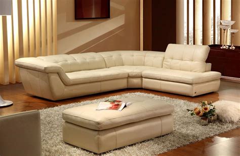 397 Italian Leather Sectional Set (Beige) | Italian leather sectional sofa, Leather sectional ...