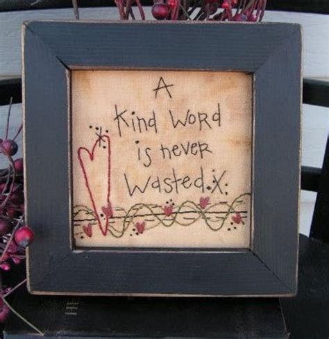 Kind Word Primitive Stitchery PATTERN - Etsy | Primitive stitchery ...