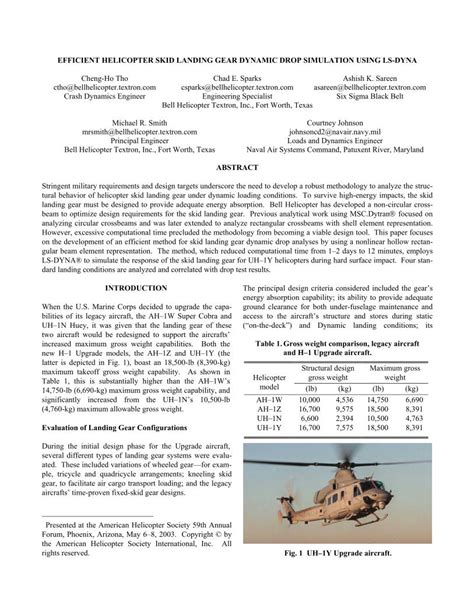 Efficient Helicopter Skid Landing Gear Dynamic Drop Simulation Using LS-DYNA - Vertical Flight ...