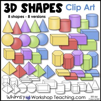 2D and 3D Shapes Clip Art - Whimsy Workshop Teaching | TpT