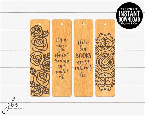 Cut & Engrave Bookmarks Cut Files Laser Cut Files Instant - Etsy