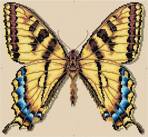 Swallowtail Butterfly Cross Stitch Chart Download | sewandso | Motivi ...