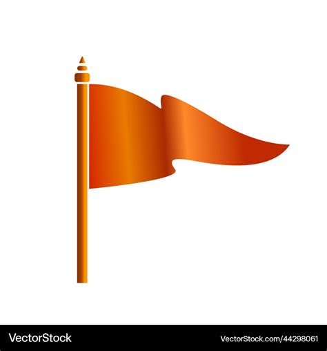 Orange flag icon bhagwa zenda Royalty Free Vector Image