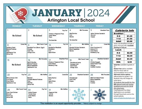 Lunch Menu - Arlington Local Schools