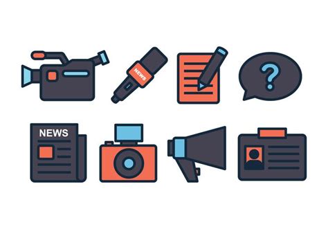 Conjunto de iconos de periodista 150585 Vector en Vecteezy