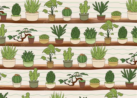 Cartoon Cute Cactus Pattern Background, Cartoon, Cactus, Watercolor ...