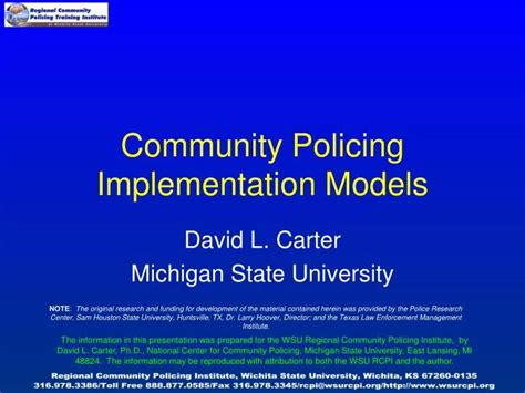 PPT - Community Policing Implementation Models PowerPoint Presentation - ID:1201047