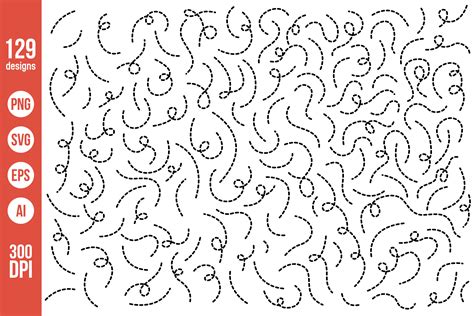 Hand Drawn Dotted Lines Clipart Graphic by Creativeclipcloud · Creative Fabrica