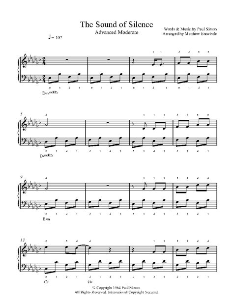 The Sound of Silence by Simon & Garfunkel Sheet Music & Lesson | Advanced Level