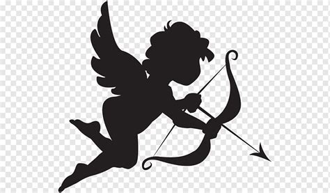 Cherub Cupid Drawing, cupid, love, heart, monochrome png | PNGWing