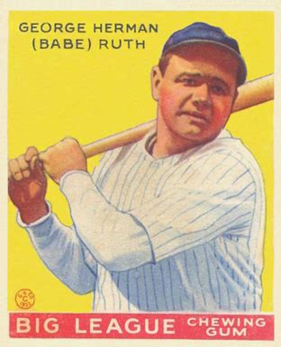 1934 Goudey World Wide Gum Babe Ruth #28 Baseball Card Value Price Guide