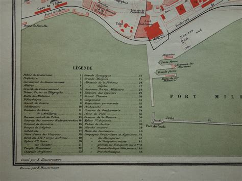 Old map of Algiers city plan Algeria 1896 original antique | Etsy