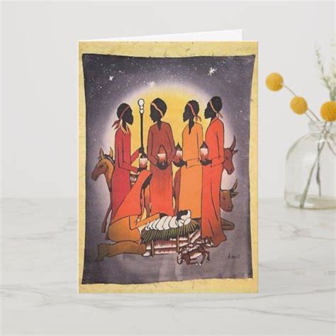 African Christmas Nativity Scene Holiday Card | Zazzle | Merry ...