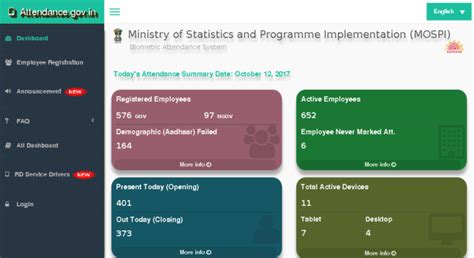 Access mospi.attendance.gov.in. Dashboard | Attendance.gov.in ...