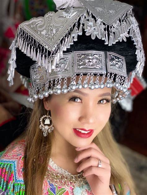 Silver Hmong hat in 2024 | Hmong clothes, Folk costume, Women