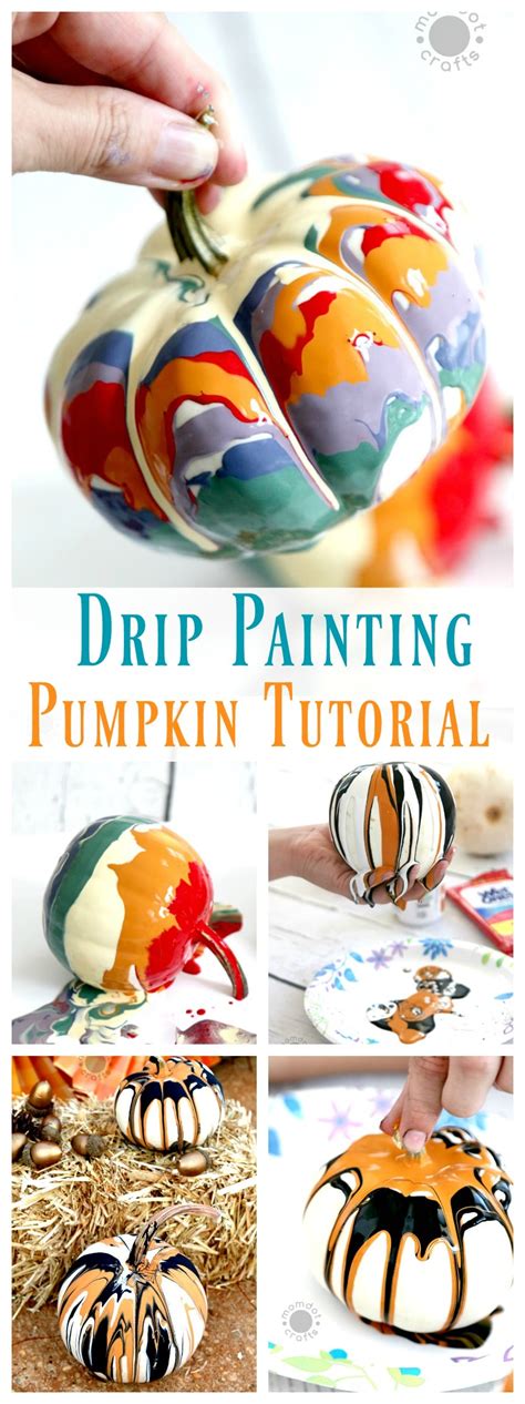 Drip Painting Pumpkins (No Carve DIY) - MomDot