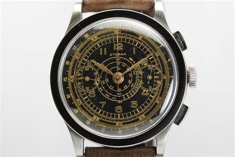 1940 Eterna Chronograph Watch For Sale - Mens Vintage Chronograph