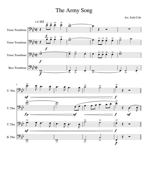 The Army Goes Rolling Along sheet music for Trombone download free in ...