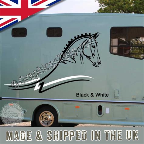 Equestrian Decals : 2 x Horse Box Stickers Two Colours Horsebox Trailer ...