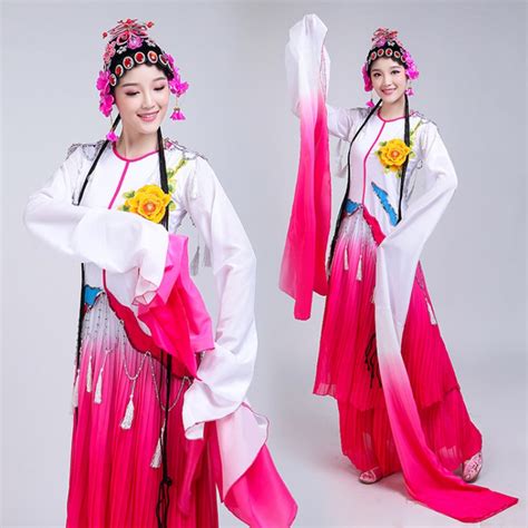 Women\'s Chinese folk dance costumes ancient opera water fall sleeves ...