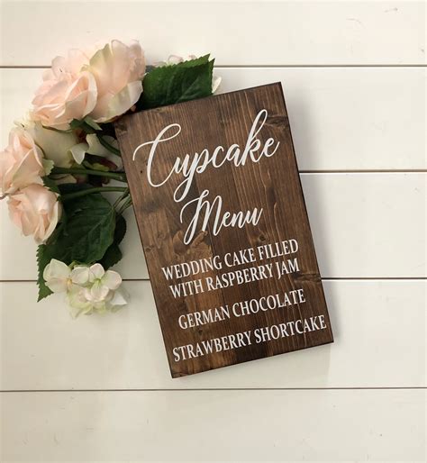 Wedding Menu Sign | Cookie Menu | Dessert Menu | Rustic Wedding Decor | Dessert Table Sign ...