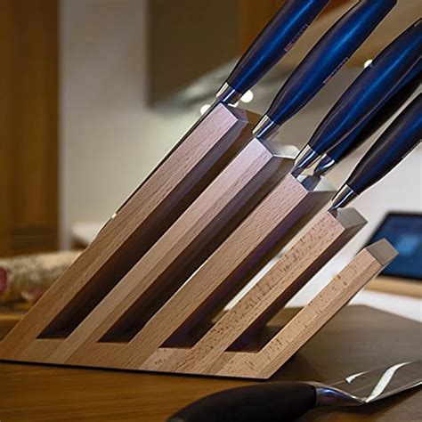 Magnetic Knife Block Solid Beech Wood 5 Panel Knife Holder - Buy ...