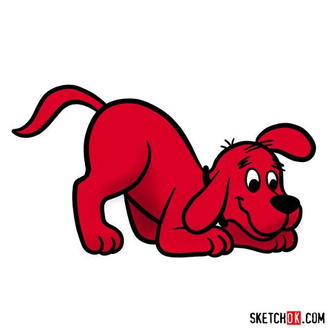 How to draw Clifford the Big Red Dog - Sketchok easy drawing guides