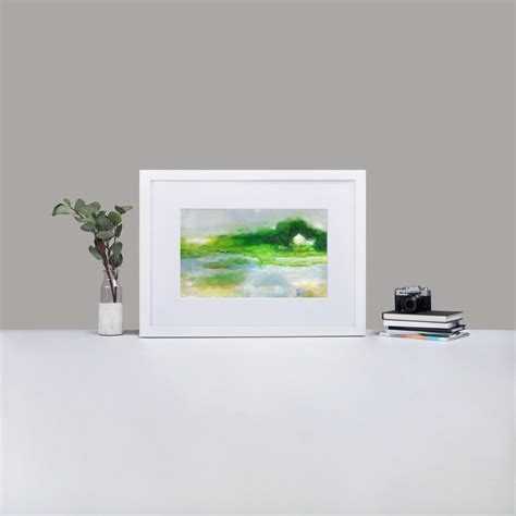 Framed Landscape Print, Abstract Landscape, Country Decor, Contemporary ...