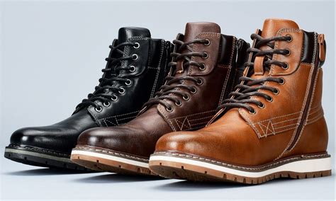 Men's Casual Plain Toe Boots with Zipper | Groupon