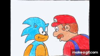 mario sonic kiss on Make a GIF