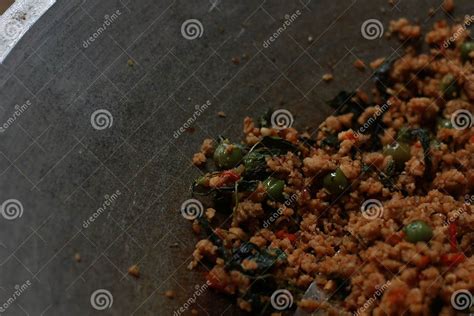 A Close Up of a Side Dish with Stir-fried Leunca and Oncom Stock Photo - Image of leunca ...