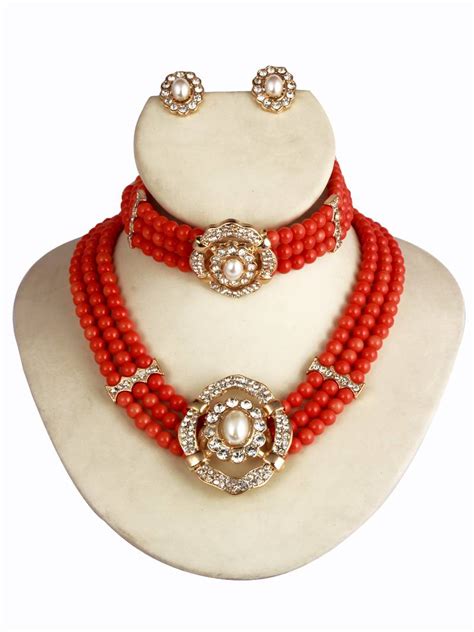 Buy Orange Color Necklace set Online