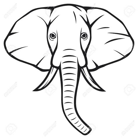 clipart elephant face - Clipground