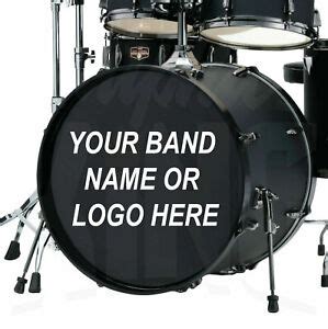 Custom Personalised Bass Drum Sticker Band Logo Design Decal Vinyl Kick Name UK | eBay