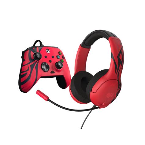 Spirit Red Bundle Pack: REMATCH Advanced Wired Controller & AIRLITE Wired Headset For Xbox ...