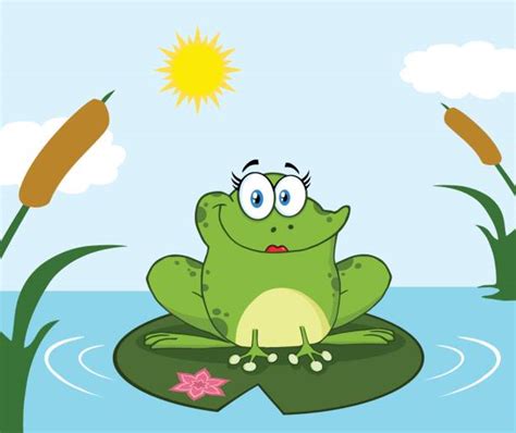 Frogs Jumping On Lily Pads Illustrations, Royalty-Free Vector Graphics & Clip Art - iStock