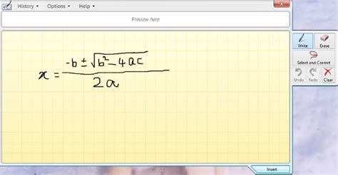 What does math input panel do - stylesloced