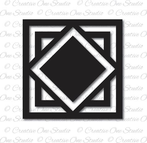 Square in Squares Frame Border Design Monogram SVG DXF STUDIO3 Ai Eps Jpg Png Pdf Studio3 ...