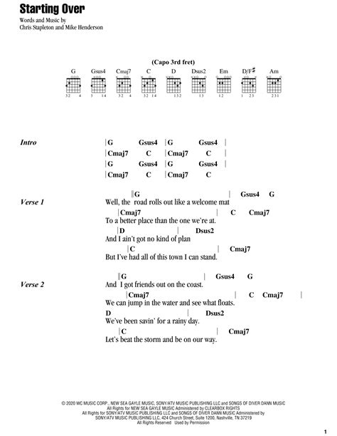 Starting Over by Chris Stapleton - Guitar Chords/Lyrics - Guitar Instructor