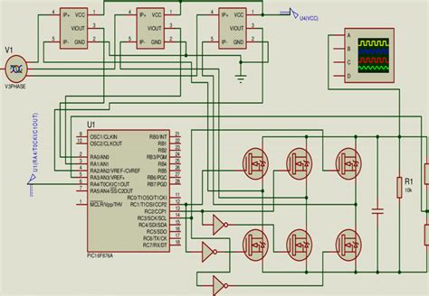 Simulation under ISIS-Proteus of a three-phase rectifier with a PWM ...