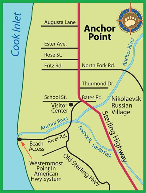 Maps of Alaska Roads By Bearfoot Guides: Map Of Anchor Point, Alaska